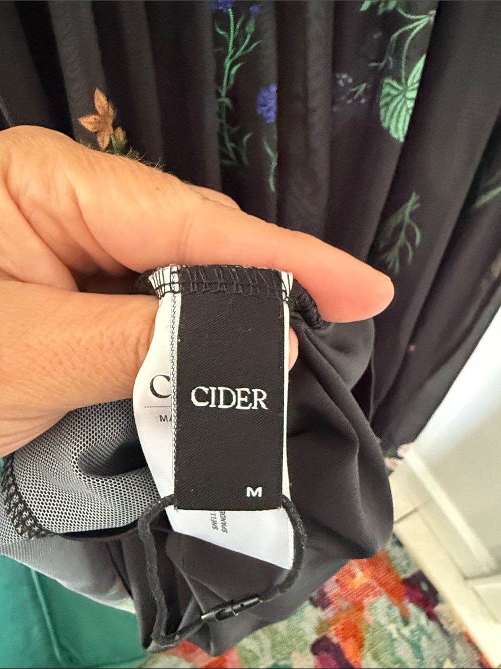 Cider Black Floral Fruit Midi Dress M Whimsigoth Dark Cottagecore Fairycore - Picture 8 of 10